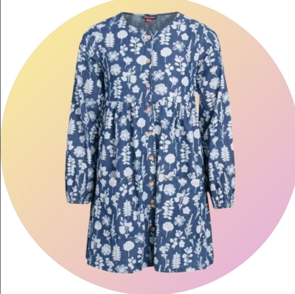 Vince Camuto Chambray Floral Dress